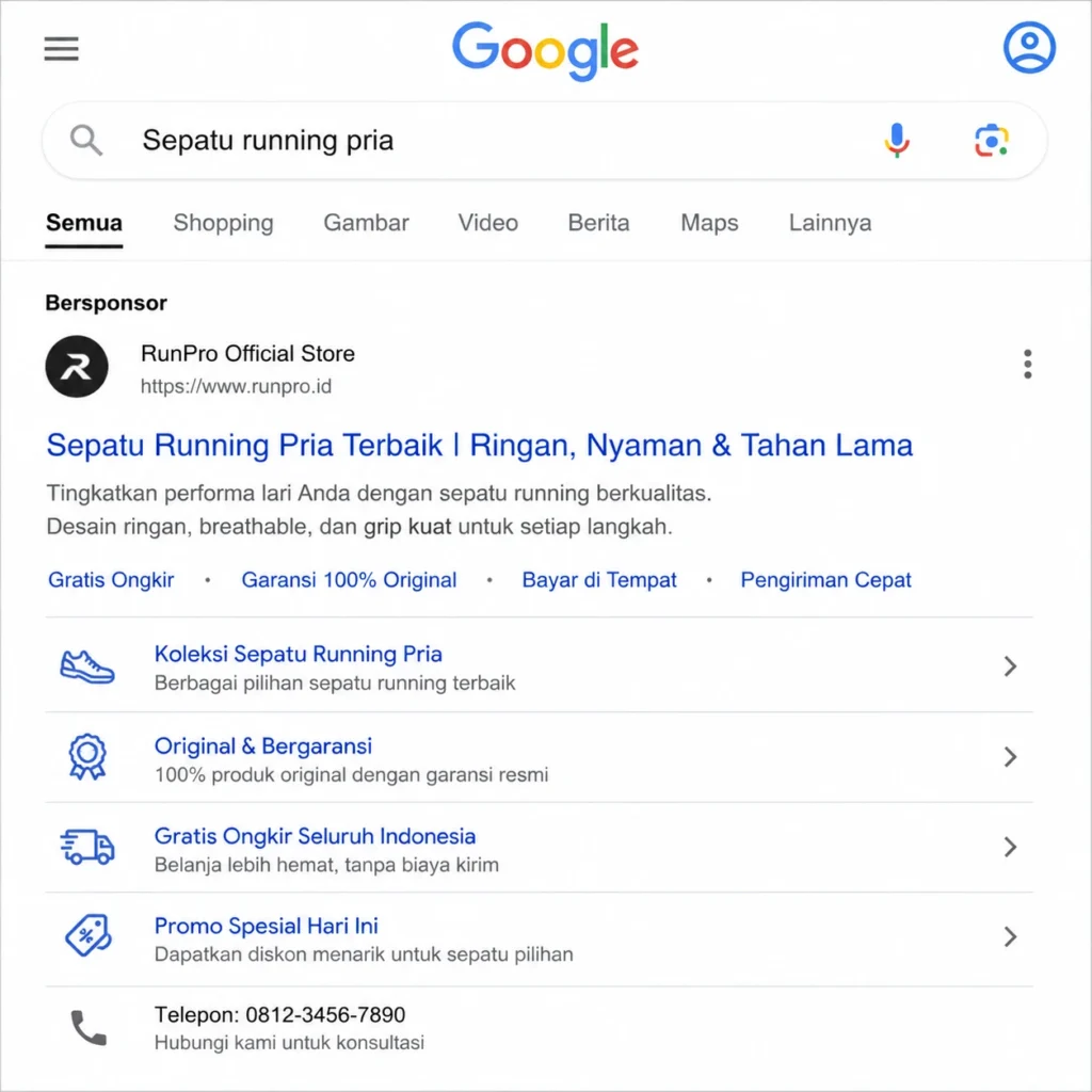 Contoh Iklan Search Ads