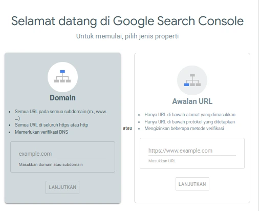 Menambahkan website sebagai properti