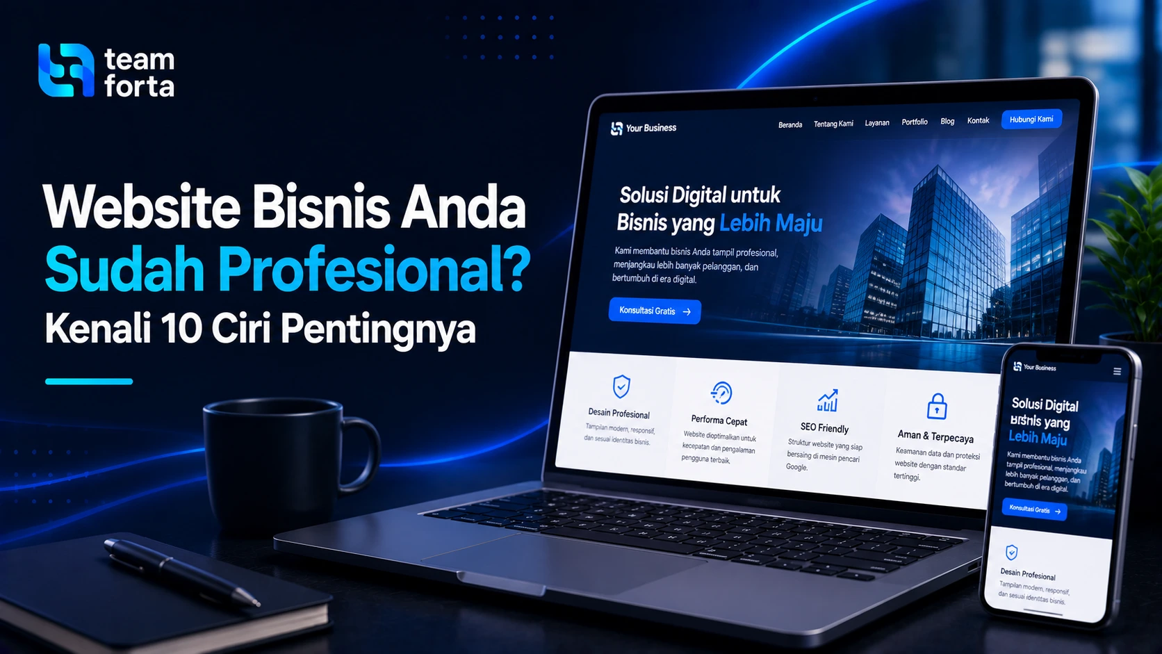Team Forta - Ciri website profesional untuk bisnis