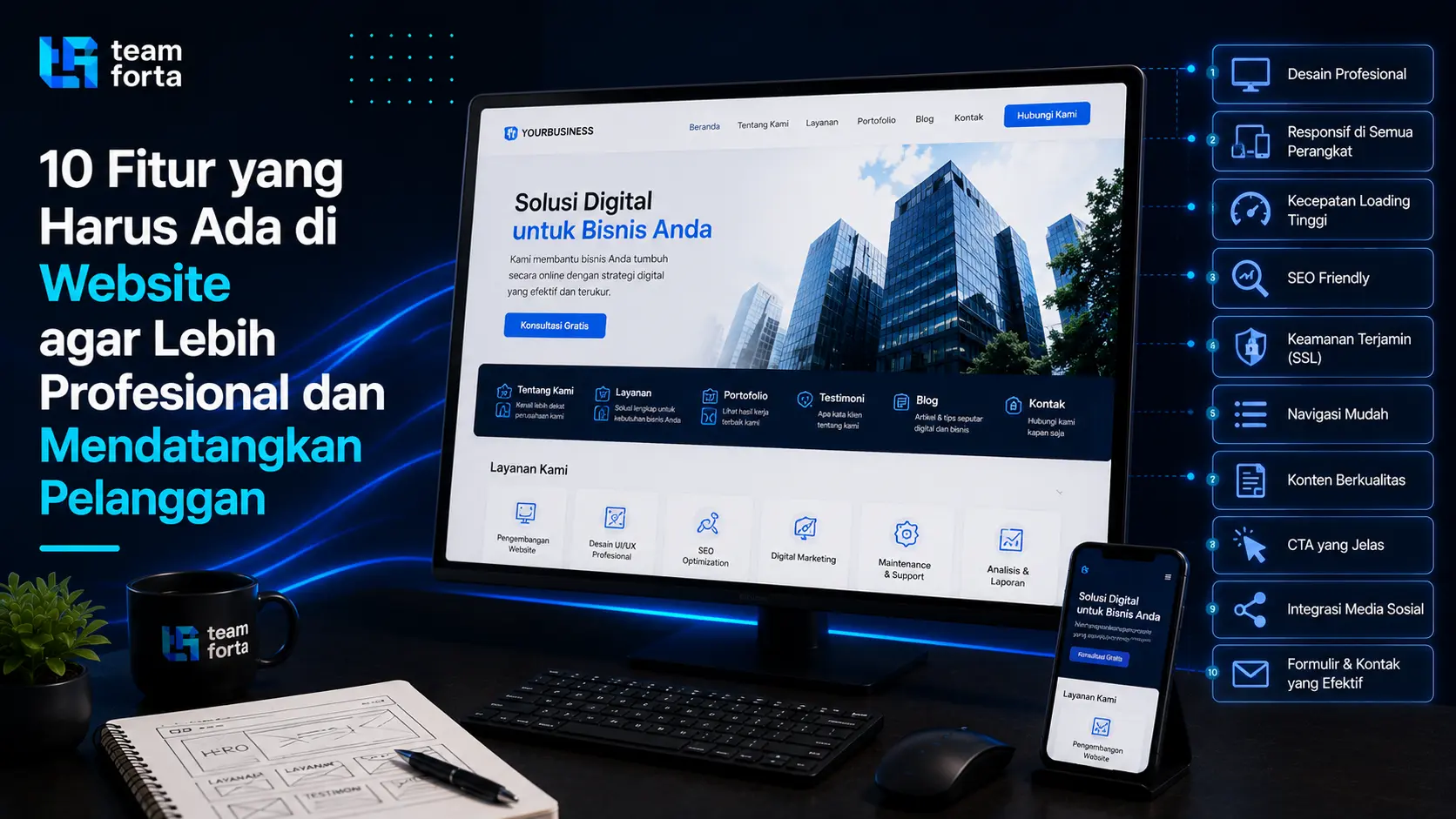 Team Forta - Fitur yang harus ada di website