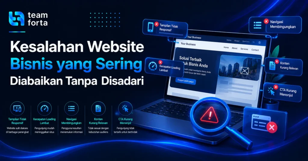 Team Forta - Kesalahan Website Bisnis yang Sering Diabaikan