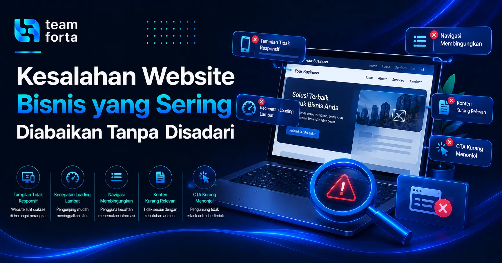 Team Forta - Kesalahan Website Bisnis yang Sering Diabaikan