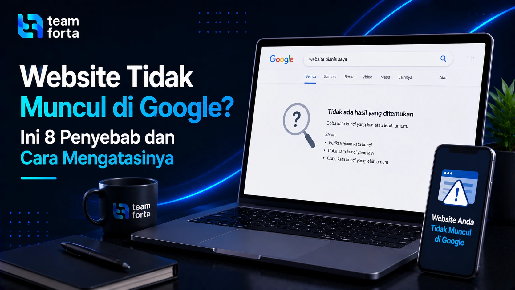 Team Forta - Website tidak muncul di Google