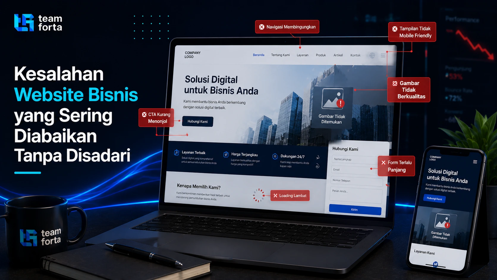 Team Forta - kesalahan website bisnis