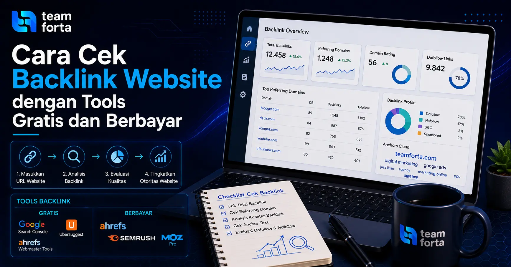 Team Forta - cara cek backlink website